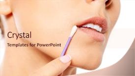  Presentation with ear - Theme enhanced with young woman putting ear stick background and a lemonade colored foreground