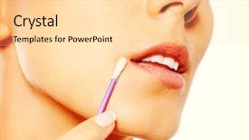  Presentation with ear - Beautiful presentation featuring young woman putting ear stick backdrop and a blonde colored foreground