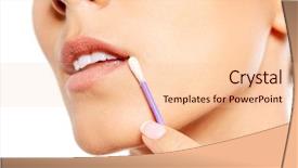  Presentation with young college student diagnosis of sti - PPT layouts having young woman putting ear stick background and a lemonade colored foreground