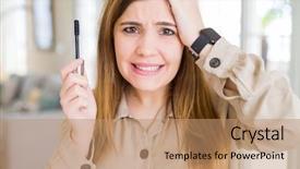  Presentation with eyelashes - Amazing presentation theme having lashes - beautiful young woman putting lash backdrop and a coral colored foreground