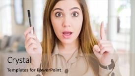  Presentation with eyelashes - Audience pleasing PPT layouts consisting of lashes - beautiful young woman putting lash backdrop and a coral colored foreground