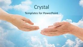  Presentation with senior care - Beautiful slide deck featuring people age family care backdrop and a cool aqua colored foreground