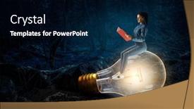  Presentation with reading - Amazing theme having young-woman-reading-a-book backdrop and a navy blue colored foreground