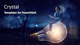  Presentation with book - Theme enhanced with young-woman-reading-a-book background and a navy blue colored foreground