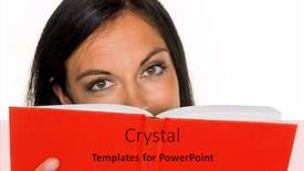 Presentation with book - Colorful slides enhanced with young-woman-reading-a-book backdrop and a red colored foreground