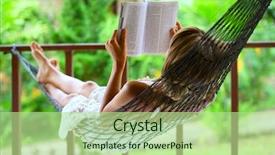  Presentation with reading - Presentation featuring young woman reading a book background and a mint green colored foreground