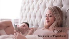  Presentation with family reading - Presentation enhanced with young-woman-reading-a-correspondence background and a coral colored foreground