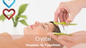  Presentation with aloe vera - Theme enhanced with young woman receiving aloe vera background and a coral colored foreground