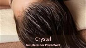  Presentation with hair spa - Colorful slide deck enhanced with young woman receiving hair care procedure in spa salon beauty treatment spa salon backdrop and a wine colored foreground