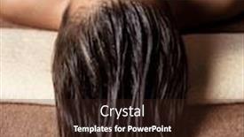  Presentation with hair care - Slides having young-woman-receiving-hair-care background and a wine colored foreground