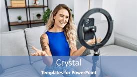  Presentation with lactation young woman breastfeeding - Theme featuring young-woman-recording-tutorial background and a teal colored foreground