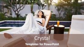  Presentation with villa - Audience pleasing PPT layouts consisting of afternoon at balinese villa backdrop and a tawny brown colored foreground