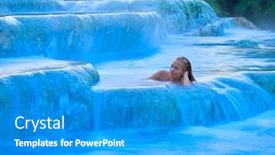  Presentation with hot springs - Slides consisting of young-woman-relaxing-at-natural background and a teal colored foreground