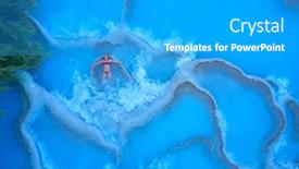  Presentation with hot springs - Presentation theme with young-woman-relaxing-at-natural background and a teal colored foreground