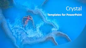  Presentation with tuscany - Slide deck consisting of young-woman-relaxing-at-natural background and a teal colored foreground