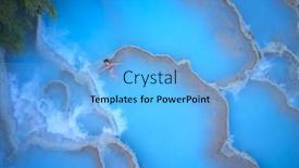  Presentation with hot springs - Beautiful slide set featuring young-woman-relaxing-at-natural backdrop and a light blue colored foreground