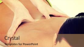  Presentation with sensuality woman black angel relaxing - Colorful PPT layouts enhanced with young woman relaxing beeing massaged backdrop and a  colored foreground