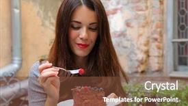  Presentation with sensuality woman black angel relaxing - Amazing PPT theme having young woman relaxing in cute backdrop and a tawny brown colored foreground