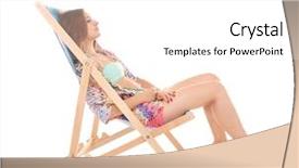  Presentation with sensuality woman black angel relaxing - Colorful PPT layouts enhanced with young woman relaxing on chaise backdrop and a white colored foreground