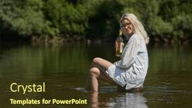  Presentation with sensuality woman black angel relaxing - Presentation theme consisting of young-woman-relaxing background and a tawny brown colored foreground