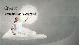 Presentation with meditation - Amazing presentation having young woman representing soul balance and meditation concept backdrop and a light gray colored foreground