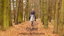  Presentation with horse riding - Cool new slides with quitable - young woman riding a horse backdrop and a coral colored foreground