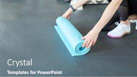  Presentation with role play woman and man - Colorful PPT theme enhanced with young-woman-rolls-out backdrop and a seafoam green colored foreground