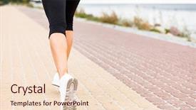  Presentation with running - Presentation design having young woman running at seaside background and a lemonade colored foreground