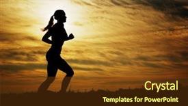  Presentation with health woman running female runner - Audience pleasing slides consisting of young woman running in front backdrop and a tawny brown colored foreground