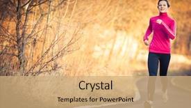  Presentation with outdoors - PPT layouts consisting of young woman running outdoors background and a coral colored foreground
