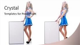  Presentation with sail - Beautiful slide set featuring young woman sailor in marine backdrop and a white colored foreground