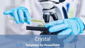  Presentation with sample - Presentation design enhanced with young-woman-scientist-pouring-liquid background and a teal colored foreground