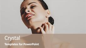  Presentation with atopic dermatitis - Colorful presentation enhanced with young woman scratching her itchy backdrop and a coral colored foreground