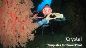  Presentation with scuba diving - Presentation having young woman scuba diving background and a tawny brown colored foreground