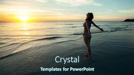  Presentation with sea sun - Audience pleasing presentation design consisting of young-woman-sees backdrop and a wine colored foreground