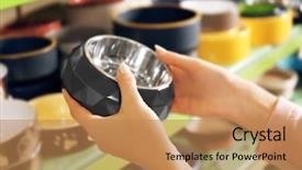  Presentation with pet - Audience pleasing slide set consisting of young woman selecting bowl backdrop and a coral colored foreground