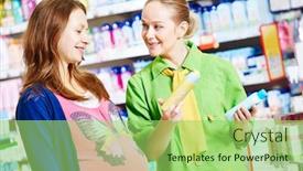  Presentation with pregnancy - Presentation featuring young woman shopping during pregnancy background and a mint green colored foreground