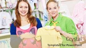  Presentation with pregnancy - Audience pleasing presentation theme consisting of young woman shopping during pregnancy backdrop and a blonde colored foreground
