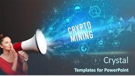  Presentation with announcement - Slide deck enhanced with young-woman-shouting-in-megaphone background and a ocean colored foreground