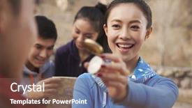  Presentation with compass - PPT layouts having young woman showing compass background and a  colored foreground