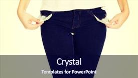  Presentation with weight loss woman showing - Audience pleasing slide set consisting of young woman showing empty pockets backdrop and a  colored foreground