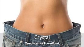  Presentation with lost - Presentation design with young-woman-showing-how-much background and a dark gray colored foreground