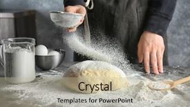  Presentation with woman praying over bible - Presentation theme having young woman sifting flour background and a mint green colored foreground