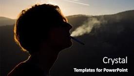  Presentation with smoking weed - Presentation with young-woman-silhouette-smoking-cigarette background and a black colored foreground