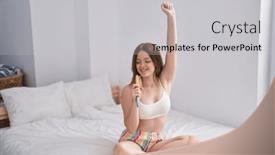  Presentation with brush - Presentation having young-woman-singing-song-using background and a light gray colored foreground