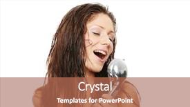  Presentation with woman in under wear - Presentation featuring young woman singing under shower background and a coral colored foreground