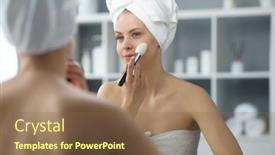  Presentation with skin health - Presentation featuring young-woman-sits background and a violet colored foreground