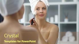  Presentation with skin health - Theme enhanced with young-woman-sits background and a coral colored foreground