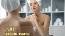  Presentation with skin health - Slides featuring young-woman-sits background and a violet colored foreground