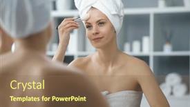  Presentation with skin health - Presentation featuring young-woman-sits background and a violet colored foreground